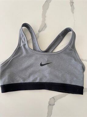 Nike Grey and Black Racerback Sports Bra youth small. Kids